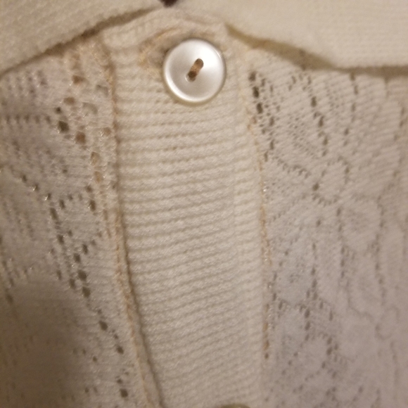 Vintage Fringed White Knit Cape Coverup OS - Picture 5 of 12